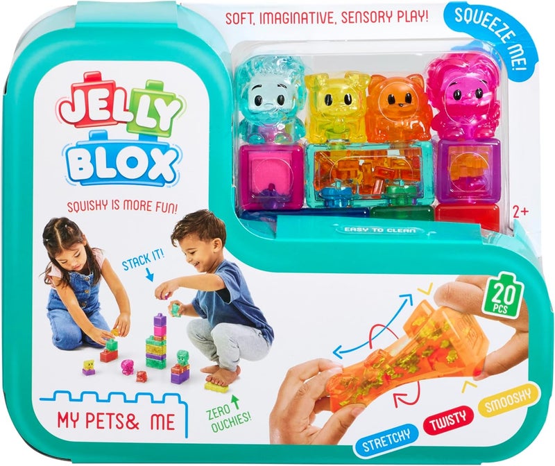 Jelly Blox Goliath Jelly Blox My Pets and Me, 20 Piece Toddler & Preschool Building Blocks, Ouch-Free Tactile & Sensory Play Fidget Toy, Stackable, Squishable & Stretchable Blocks for Boys & Girls Aged 2+ - Image 1